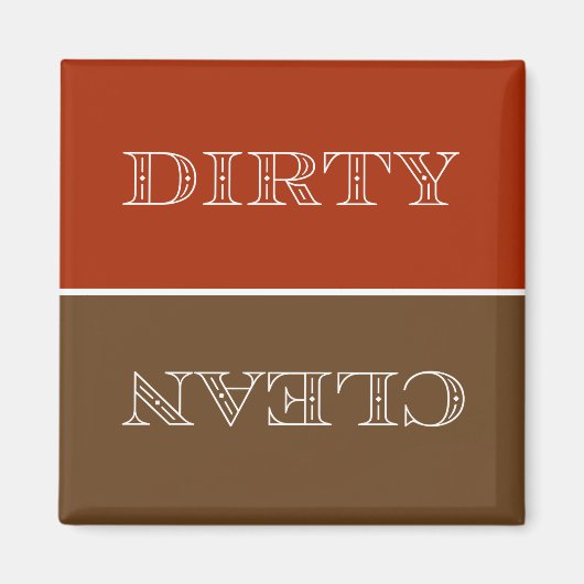 Deco Clean/Dirty Dishwaser Magnet (Oranje/bruin) (Voorkant)