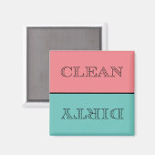 Deco Clean/Dirty Dishwaser Magnet (roze/Blauwgroen (Voorkant / Achterkant)