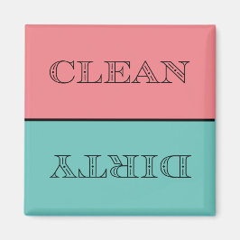 Deco Clean/Dirty Dishwaser Magnet (roze/Blauwgroen