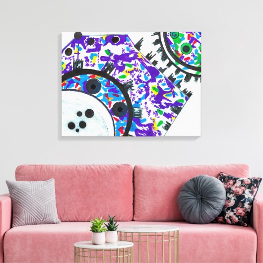 Deco Cogs Canvas Print (Insitu (Woonkamer))