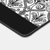 Deco Damast stijl  patroon zwart wit naam Bureaumat (Hoek)