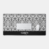 Deco Damast stijl  patroon zwart wit naam Bureaumat (Keyboard & Muis)