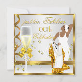Deco Dame Goud Wit Te Fabulous Verjaardag Kaart (Voorkant)