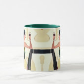 Deco dame in groene moderne kunst mok (Midden)