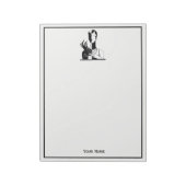  deco-dame met parels wit notitieblok (Linkerzijde)