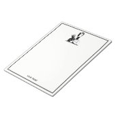 deco-dame met parels wit notitieblok (Schuin)