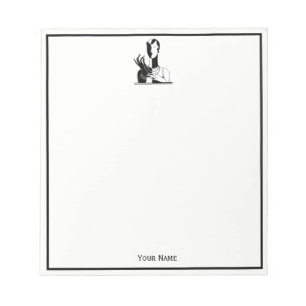  deco-dame met parels wit notitieblok