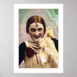 deco dame plezier, flirt, kleurrijk poster