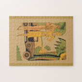 Deco dames en auto legpuzzel (Horizontaal)