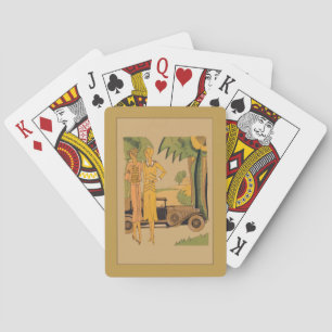 Deco dames en auto pokerkaarten