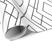 Deco Diamond-patroon voor zwart en wit Cadeaupapier (Rol Hoek)