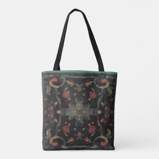 Deco Distress Boho Pattern Muted Pinks op Dark Tote Bag (Achterkant)