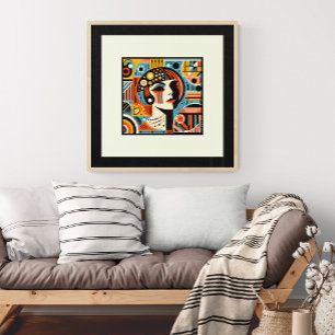 Deco Diva: een geometrisch eerbetoon Poster