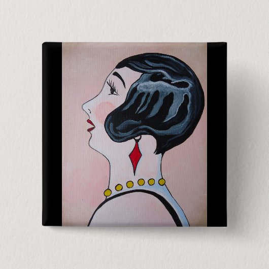 Deco Diva Vierkante Button 5,1 Cm (Voorkant)