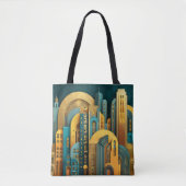 Deco Droomlandschap Architectuur Tote Bag (Voorkant)