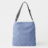 Deco Egyptian motif - kobalt blauw en wit Crossbody Tas (Achterkant)
