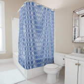 Deco Egyptian motif - kobalt blauw en wit Douchegordijn (In situ)