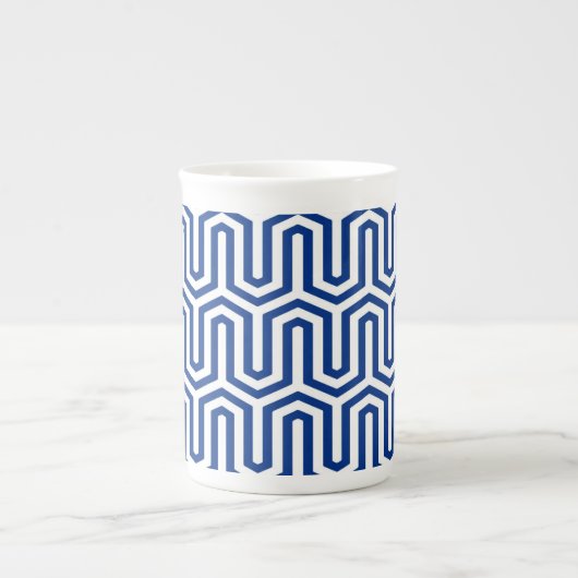 Deco Egyptian motif - kobalt blauw en wit Porselein Kop (Voorkant)