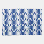 Deco Egyptian motif - kobalt blauw en wit Theedoek (Horizontaal)