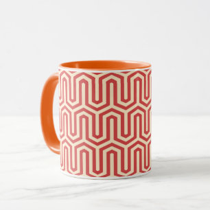 Deco Egyptian motif - koraal sinaasappel Mok