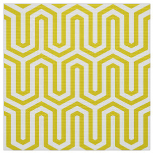 Deco Egyptian motif - mosterd gold en white Stof