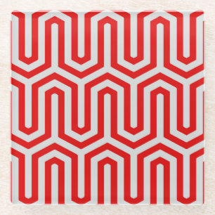 Deco Egyptian motif - rood en grijs Glazen Onderzetter