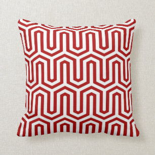 Deco Egyptian motif - rood en wit Kussen