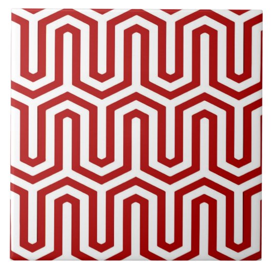 Deco Egyptian motif - rood en wit Tegeltje (Voorkant)