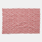 Deco Egyptian motif - rood en wit Theedoek (Horizontaal)