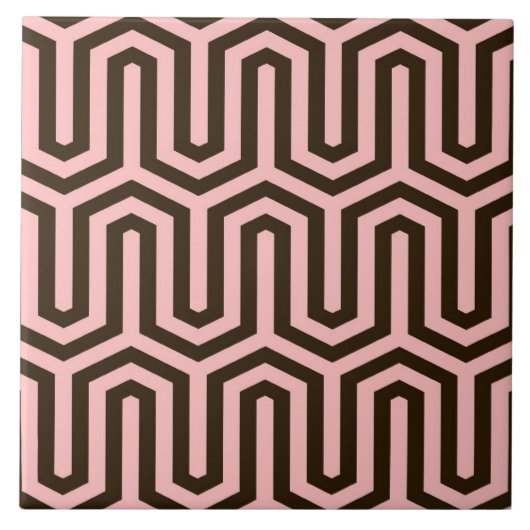 Deco Egyptian motif - roze en chocolade Tegeltje (Voorkant)