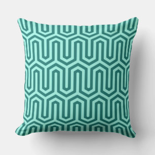 Deco Egyptian motif - turquoise en aqua Buitenkussen