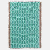 Deco Egyptian motif - turquoise en aqua Deken (Voorkant Verticaal)
