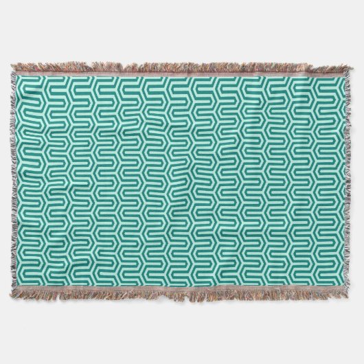 Deco Egyptian motif - turquoise en aqua Deken (Voorkant)