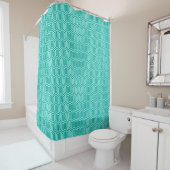 Deco Egyptian motif - turquoise en aqua Douchegordijn (In situ)
