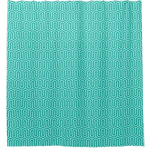 Deco Egyptian motif - turquoise en aqua Douchegordijn (Voorkant)