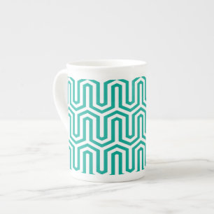Deco Egyptian motif - turquoise en white Porselein Kop