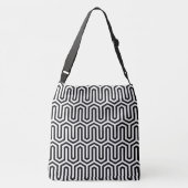 Deco Egyptian motif - zwart-wit Crossbody Tas (Achterkant)