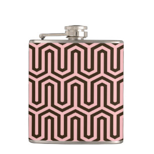Deco Egyptisch motief - roze en chocolade Heupfles