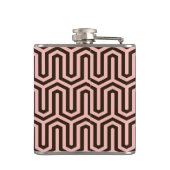 Deco Egyptisch motief - roze en chocolade Heupfles (Achterkant)