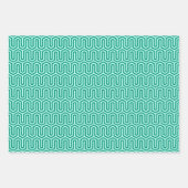 Deco Egyptisch Motief, Turquoise, Sinaasappel, Zwa Inpakpapier Vel (Voorkant)