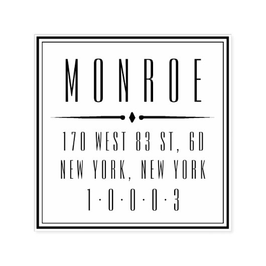 Deco Empire Return Address Stamp Zelfinktende Stempel (Design)