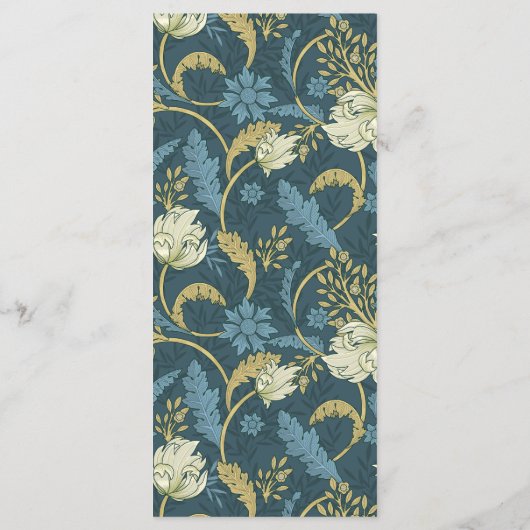 Deco Engels Bloemen Huwelijk Menu (Achterkant)