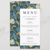 Deco Engels Bloemen Huwelijk Menu (Voorkant / Achterkant)