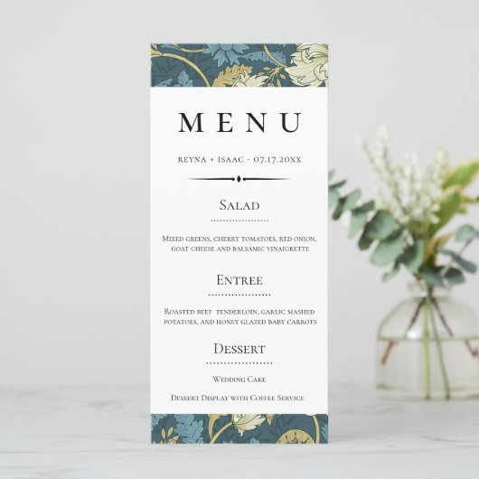  Deco Engels Bloemen Huwelijk Menu (Staand voorkant)