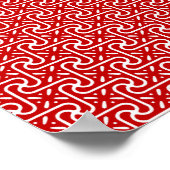 Deco Fan - Butterflies, Donkerrood en wit Poster (Hoek)