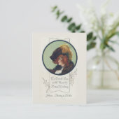 Deco fancy vrouw Kerst briefkaart (Staand voorkant)