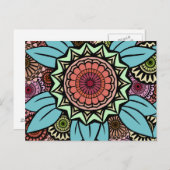 Deco Fandango in Turquoise en Oranje Briefkaart (Voorkant / Achterkant)