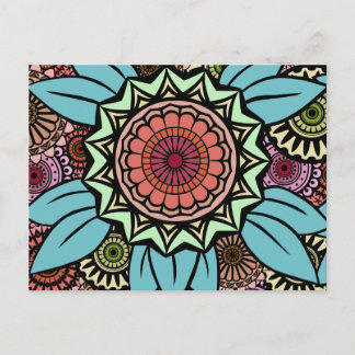 Deco Fandango in Turquoise en Oranje Briefkaart