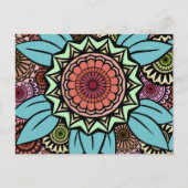 Deco Fandango in Turquoise en Oranje Briefkaart (Voorkant)