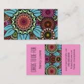 Deco Fandango in Turquoise en Pink Visitekaartje (Voorkant / Achterkant)